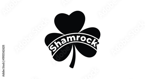 Black four leaf clover design against a white background a striking silhouette