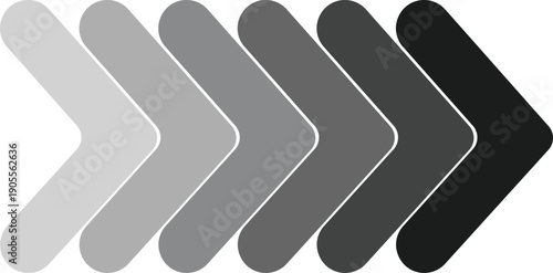 Gradient arrow pointing right in shades of gray and black