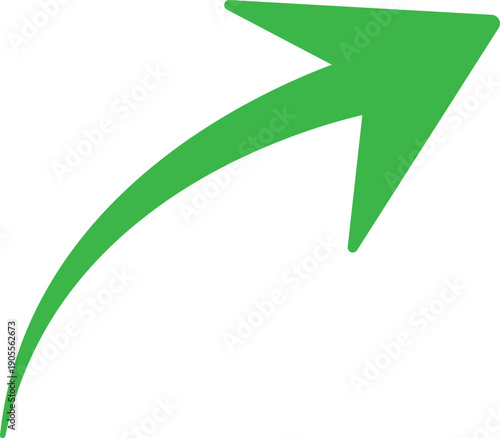 Green Arrow Pointing Upwards with White Background direction