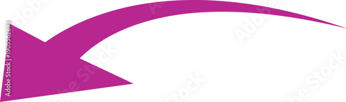 Pink Arrow Shape with Curved Tail Pointing Left