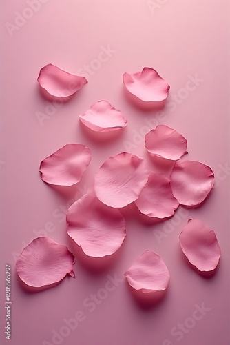 Rose petals on pale pink