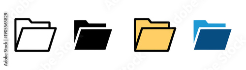 Digital folder icon vector. Computer file storage and organized data management symbol set. Vector illustration