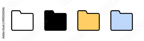 Digital folder icon vector. Computer file storage and organized data management symbol set. Vector illustration