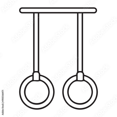 Gymnastic Rings Minimal Line Vector Icon for Calisthenics and Strength Training
