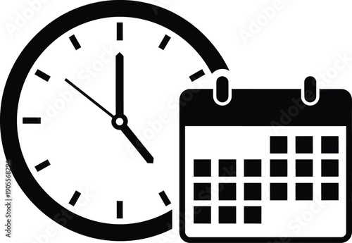 A clock and calendar icon representing time and scheduling