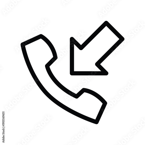 incoming call outline icon vector design good for web or mobile app