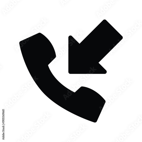 incoming call solid icon vector design good for web or mobile app