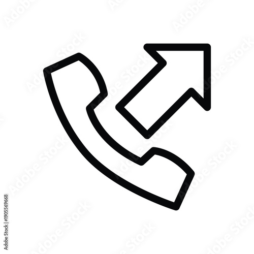 outgoing call outline icon vector design good for web or mobile app