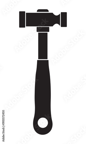 Black silhouette icon of a jeweler s chasing hammer