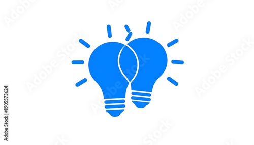 Two interlocked light bulbs emit rays, creating a visual effect of partnership, innovation, and shared brilliance