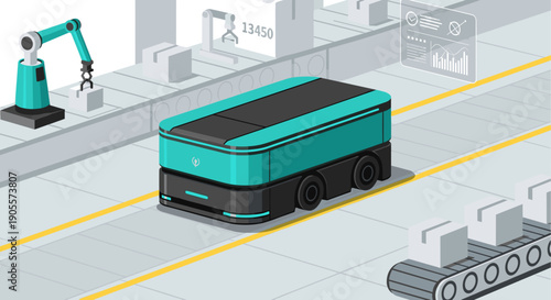 Autonomous Guided Vehicle in Industrial Setting.