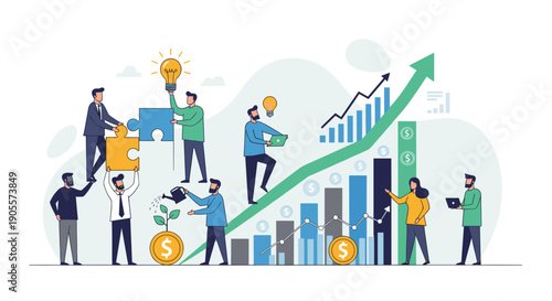 Business People Working on Financial Graph.