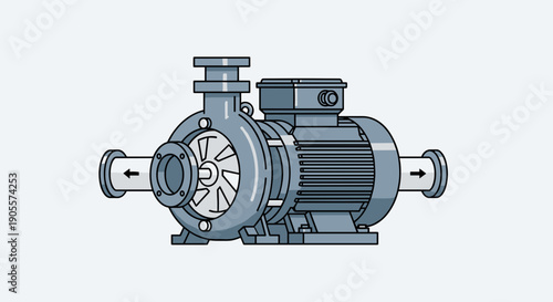 Industrial Centrifugal Pump Illustration.