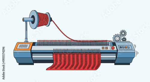 Industrial Looms Weaving Fabric in Factory Setting.