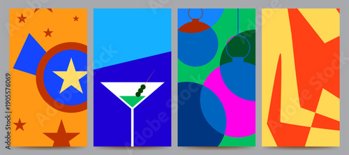 abstract colorful flat background set design