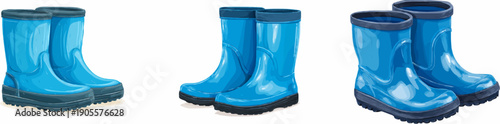 Puddle Protection: A Pair of Bright Blue Galoshes