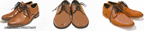 Elegant Brown Derby Shoes - Fashionable Men's Footwear for Semi-formal Occasions