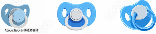 Pacifier of the Future: Blue and White - A modern twist on a classic teether