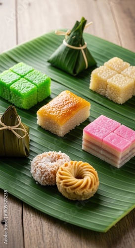 Delicious Assortment of Traditional Asian Desserts.