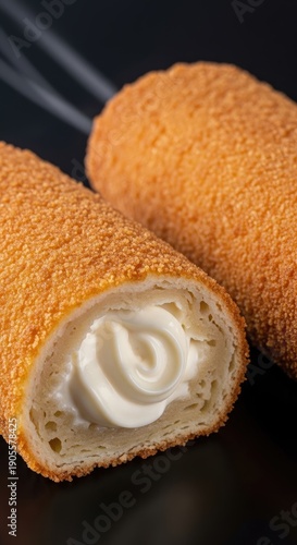 Delicious Fried Cheese Snack Closeup.