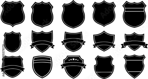 collection of shields vector silhouette