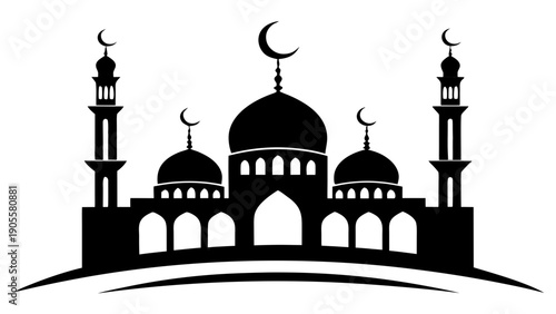 Mosque Shadow for Ramadan mosque vector, Ramadan Kareem banner, Eid Mubarak design, Islamic architecture icon, 