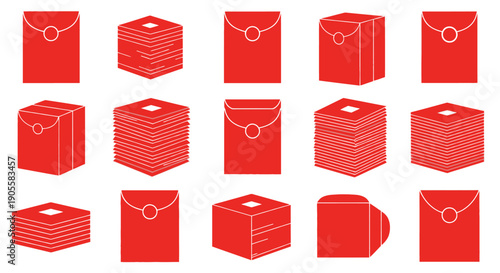 Collection of red envelopes, symbolising good fortune, prosperity, and luck, perfect for gifting during celebrations like Chinese New Year and weddings, conveying blessings and well wishes