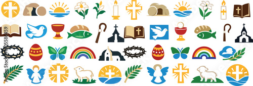 Christian Easter Symbols and Religious Icons Collection