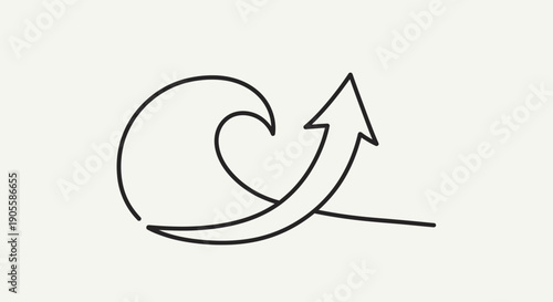 Abstract Arrow and Wave Line Art - Growth and Progress Concept