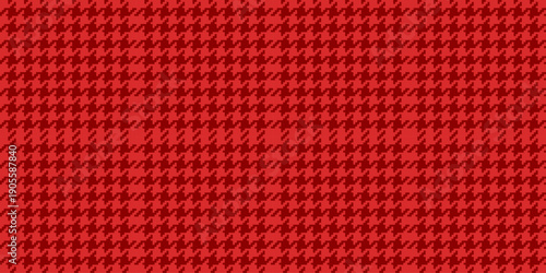 Seamless Red and Dark Red Houndstooth Gingham Pixel Art Pattern