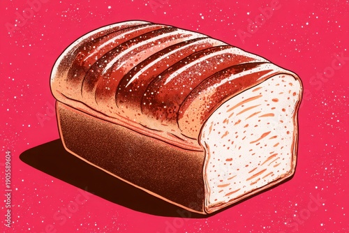 Bread Loaf Showcasing Minimal Vector Art with Clean Aesthetic