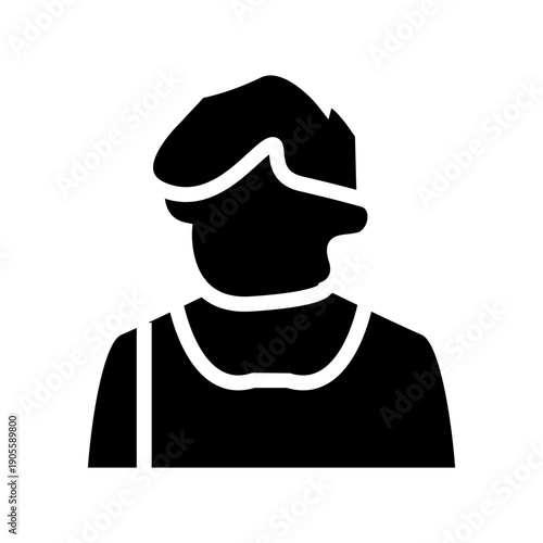 silhouette of a barista man glyph icon vector