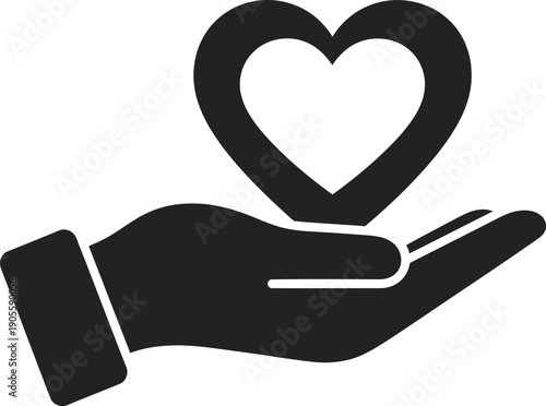 Hand holding heart giving love care and support symbol of charity kindness compassion and empathy offering help generosity and assistance with affection warm gesture of caring