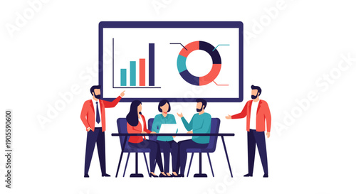 Business Team Discussing Data on Screen.