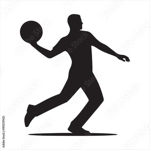 Disc golf throw vector silhouette outline logo design concept illustration 