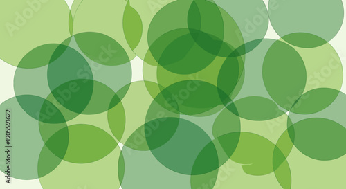 Abstract Green Circles Overlay Pattern Background