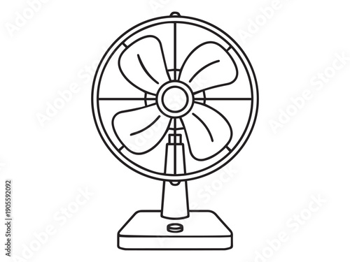 Desk fan with rotary switch and multi-blade propeller