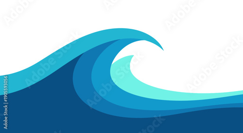 Blue Ocean Wave Seamless Pattern - Dynamic Sea Swell Illustration