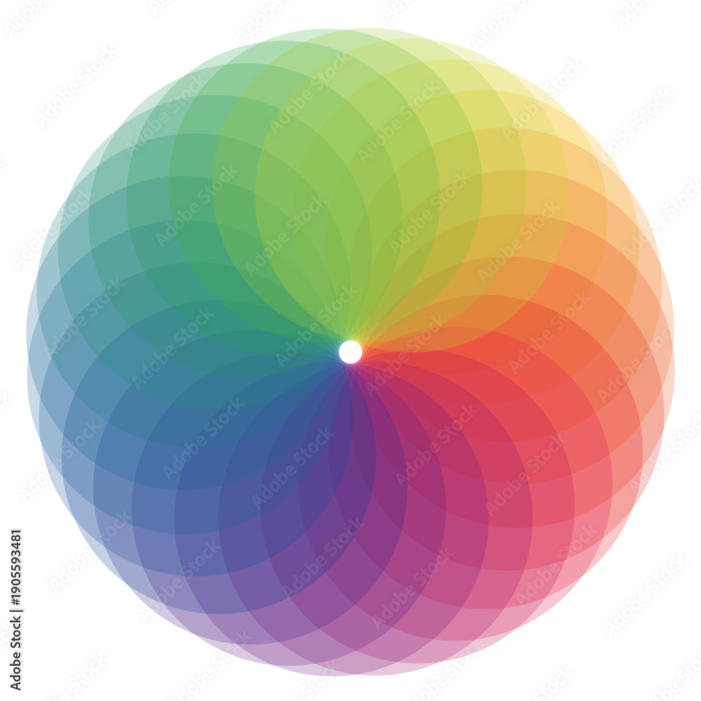 Obraz premium Abstract Circular Color Spectrum with 24 Overlapping Gradient Circles