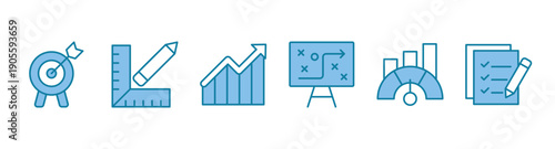KPI Banner Concept with Icons. Key Performance Indicators use Business Intelligence metrics to measure achievement versus planned targets.