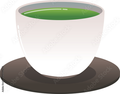 Warm Japanese tea illustration