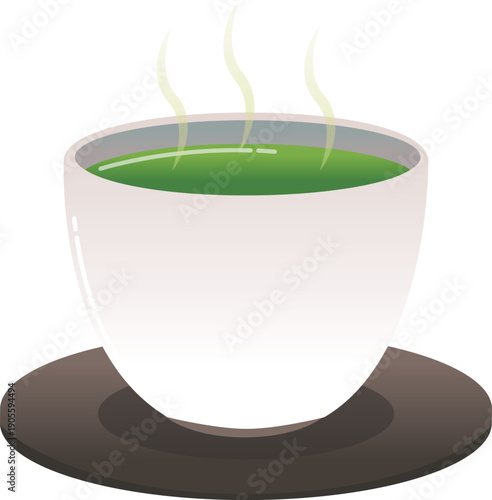 Illustration of steaming Japanese tea