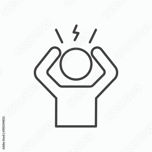 Anxiety icon design element isolated on white for web
