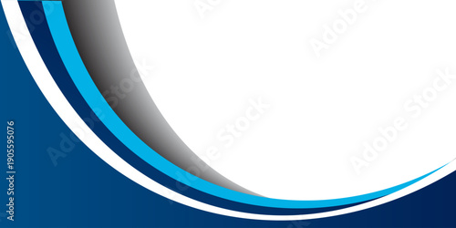 Abstract Blue Curves With White Arcs Over Gradient Background