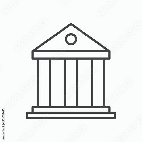 Bank icon design element isolated on white for web