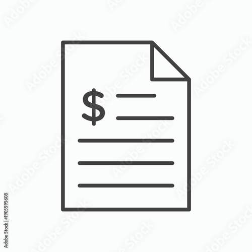 Bank statement icon design element isolated on white for web