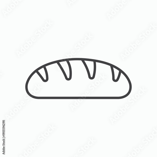 Bread loaf icon design element isolated on white for web