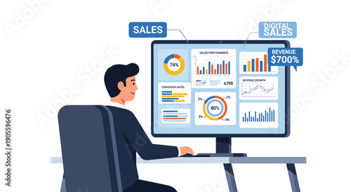 Man Analyzing Data on Computer Screen 6.