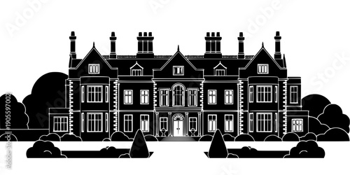 Historic Manor House Heritage Venue Silhouette