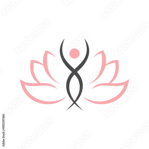 Yoga Lotus Flower Peaceful Meditation Symbol.